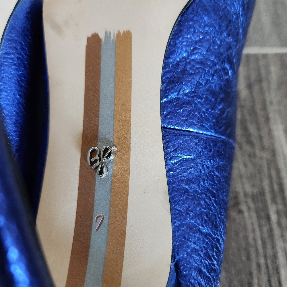 Sam Edelman Metallic Blue Heels "Danna" - Leather Stilettos - Picture 9 of 9